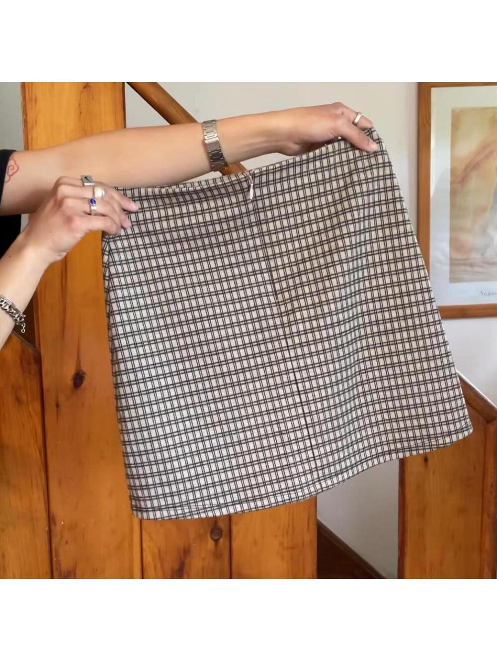 Reformation plaid checkered mini skirt Size 2 - Picture 2 of 4